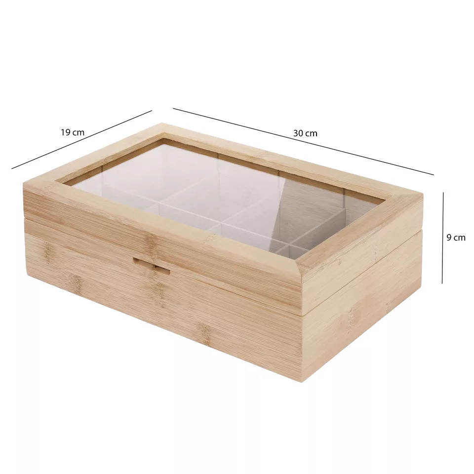 Van Henry Bambus Teebox Teekiste mit 8 Fächern, Aufbewahrungsbox für Teebeutel - Bild 4 von 4