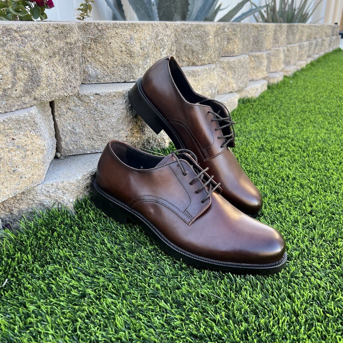 Zara Men\'s Brown Almond Toe Lace Up Dress Shoes Size US 10 UK 9 EUR 43 NEW NWT Zara Men main image 2