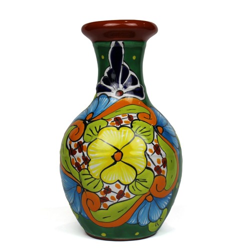 PIANTATRICE IN VASO CERAMICHE MESSICANE TALAVERA CAMINO 6x6 IN CANDELA DIPINTA A MANO - Foto 4 di 4