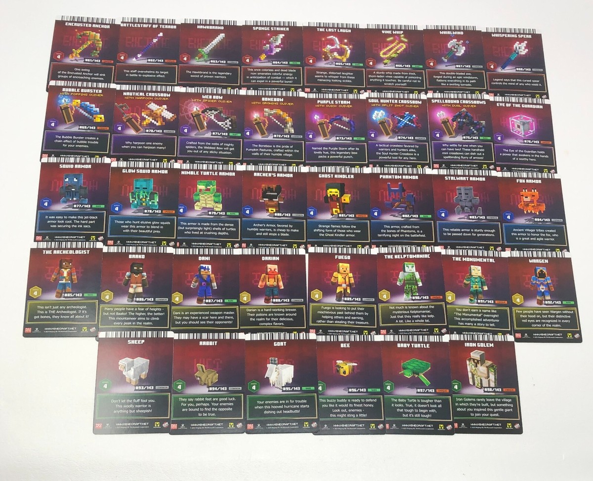 Minecraft Dungeons Arcade Cards Series 4 Base + Hidden Depths +