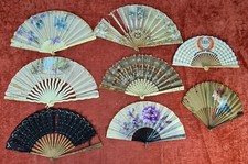 COLLECTION OF 8 FANS TO RESTORE. VARIOUS MATERIALS. XIX CENTURY.