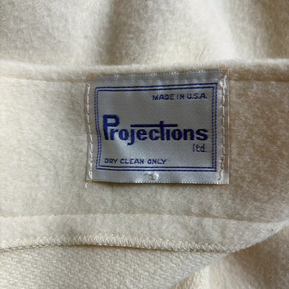 Винтажные проекции шерсти пончо женщин кремовая куртка плащ наследия 80-х сделано в США - Изображение 3 из 4