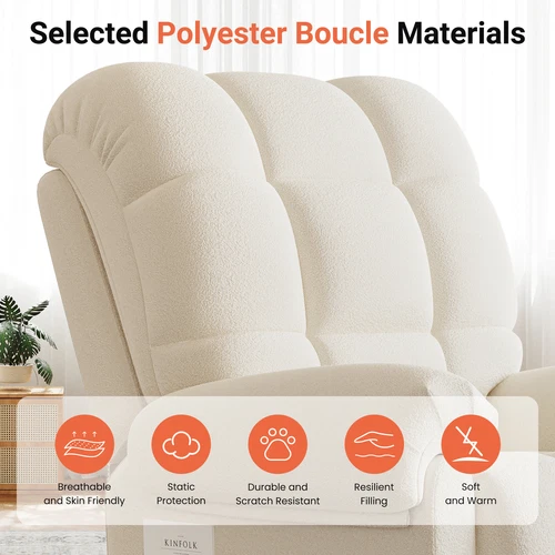 Teddy Fleece Relaxsessel Elektrisch Massagesessel Liegesofa mit Liegefunktion DE - Bild 8 von 32
