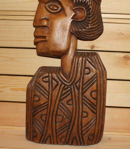Vintage African hand carving wood wall hanging plaque - Picture 4 of 7