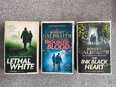 Robert Galbraith Lethal White Troubled Blood Ink Black Heart Books Bundle Set