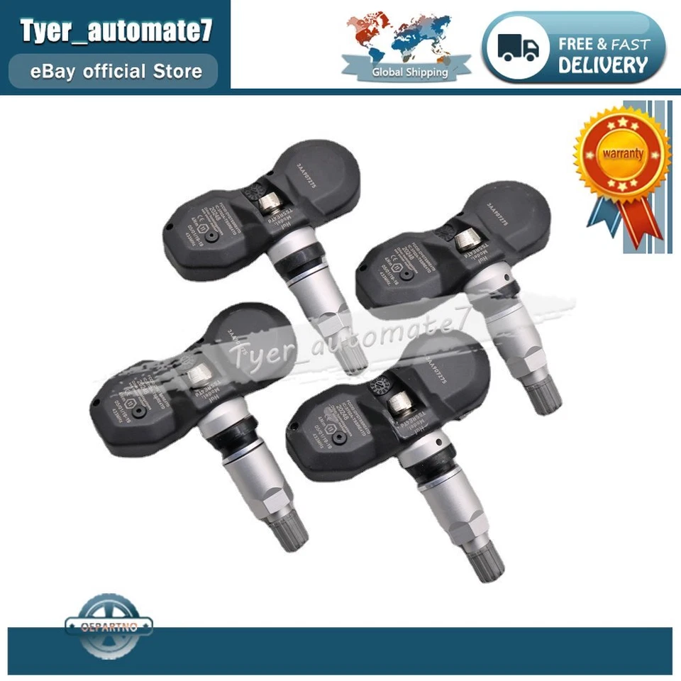 Sensor de pressão dos pneus 4x 433MHz TPMS para 2012-2016 Volkswagen Tiguan CC 3AA907275 - Imagem 3 de 4