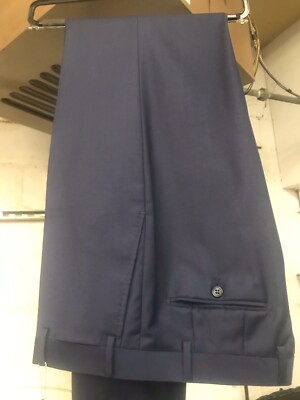 NEW Size 37 Men s Navy Blue Dress Pant 100% Wool Super 150 Made In Italy R/$275