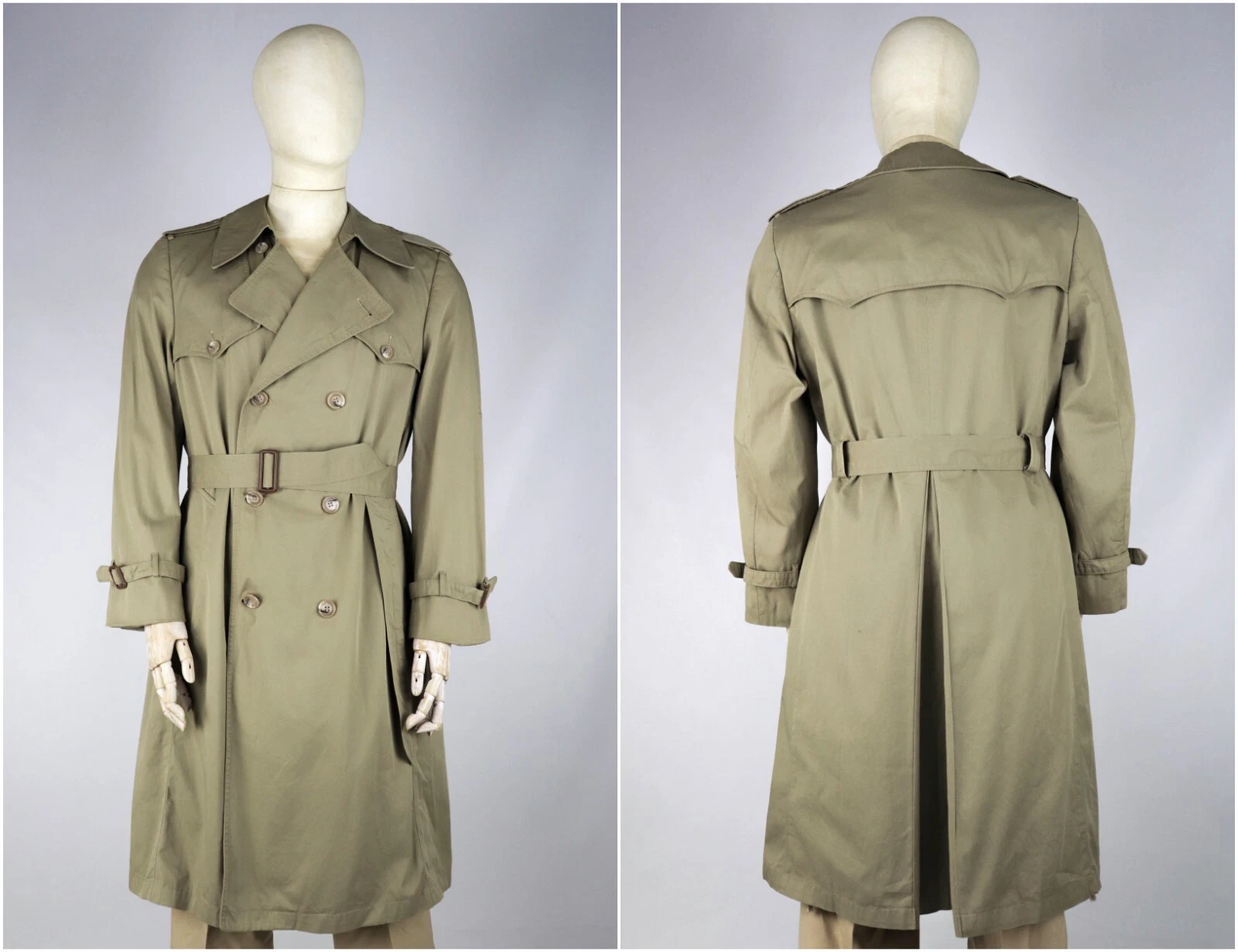 Trench manteau ceinturé vintage années 70 80 Union Made in USA Christian Dior MonsiR