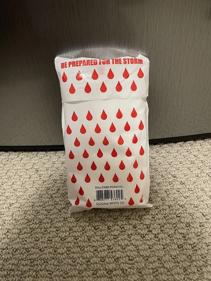EN MANO * SS20 Supreme Ball Park Poncho de Lluvia Adulto Auténtico Capucha Ajustable Foto 2 de 2