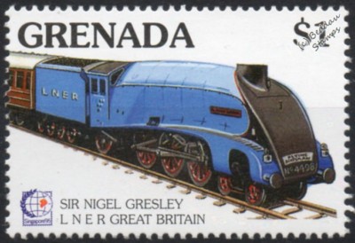 LNER Class A4 4498 SIR NIGEL GRESLEY 4-6-2 Steam Locomotive Train Stamp ...