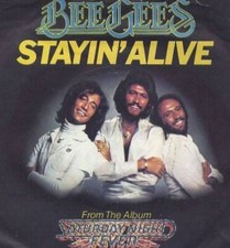 Bee Gees Stayin Alive Music Album Cover Poster Print 12 x 12