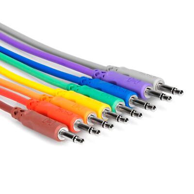 Hosa CMM-845 8-Pack of 1.5-foot 1/8'' TS Eurorack Patch Cables Synth CV 3.5mm 18''