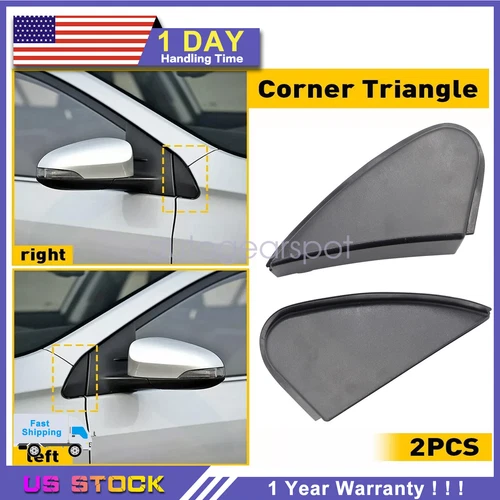 2x Side View Mirror Corner Cover Trim Triangle Fender For Toyota Corolla 2015