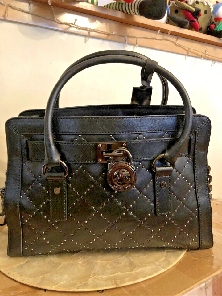 Bolso de hombro Michael Kors Microstud Hamilton correa de eslabones de cadena