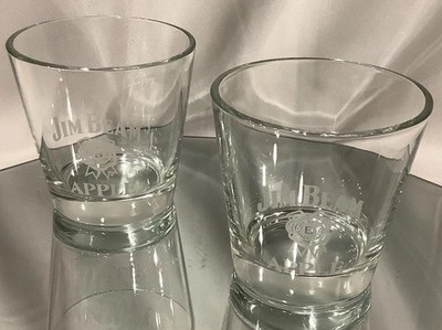 Jim Bean Apple Whiskey Drinking Glasses Double Old Fashioned - Set of 2