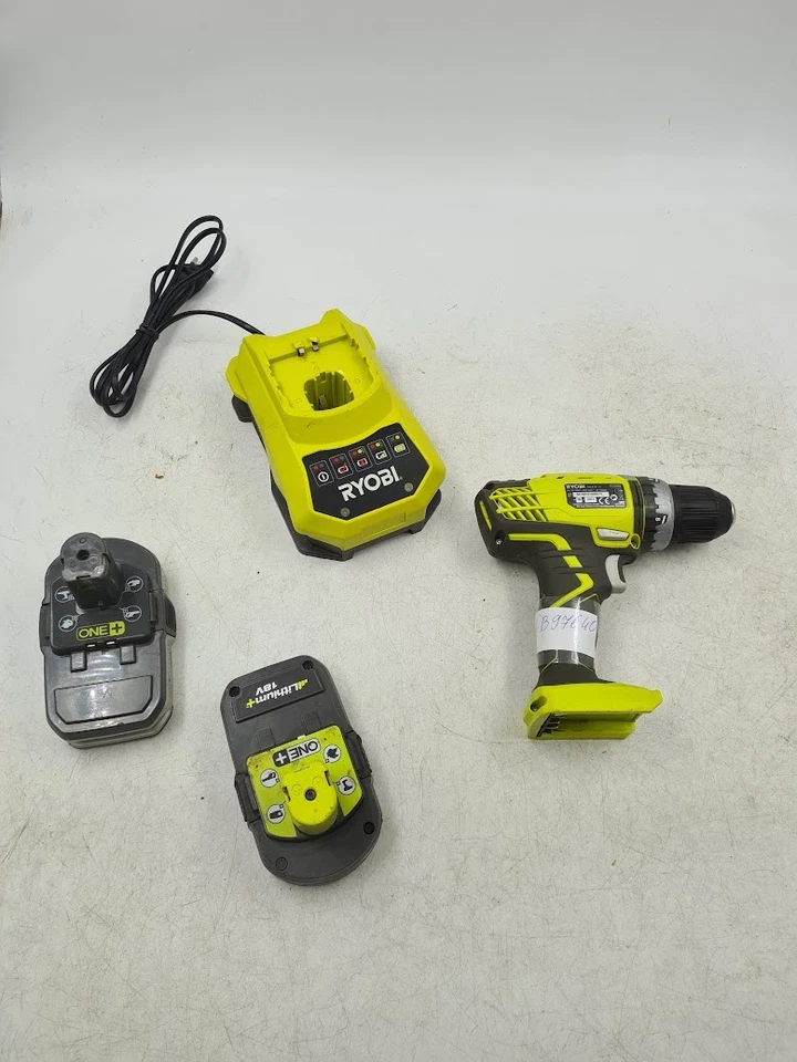 Lot of 4 Ryobi Cordless Tools - Drill/Driver, Batteries, Charger, For Repair - Image 3 of 4