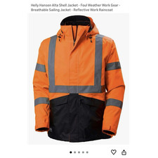 2X Helly Hansen Alta Shell Jacket HV Orange Charcoal Reflective Waterproof