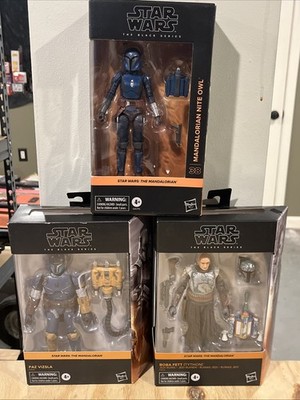 Star Wars Black Series Mandalorian Lot Set Nite Owl Boba Fett Paz Vizsla