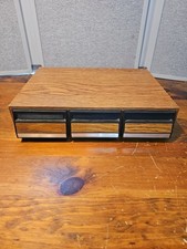 Vintage 3 Drawer 42 Audio Cassette Tape Storage Holder Organizer Faux Wood