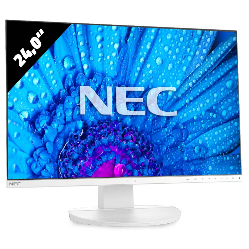 NEC MultiSync EA242WU 24,1 Zoll Monitor 1920x1200 WUXGA IPS 6ms Grau Bildschirm