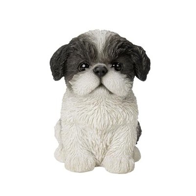 Ubia sitzend Shih Tzu schwarz-weiß 10,3 x 7,5 x 10,5 cm Puppe Figur Tier