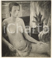1935 NAPOLI MOSTRE D'ARTE Alberto CHIANCONE Nudo di donna *Foto quadro AUTOGRAFO