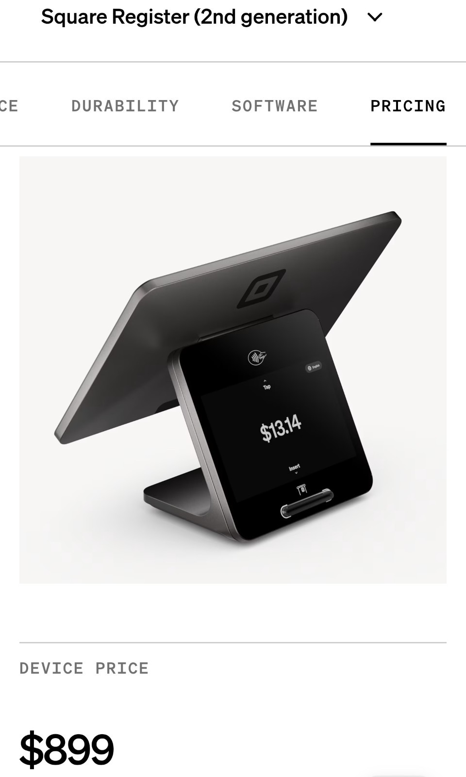 как выглядит Square Register 2nd Generation Powered by Square POS Warranty фото