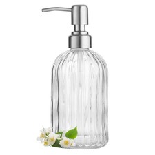 zuxzmj Clear Glass Soap Dispenser Large,