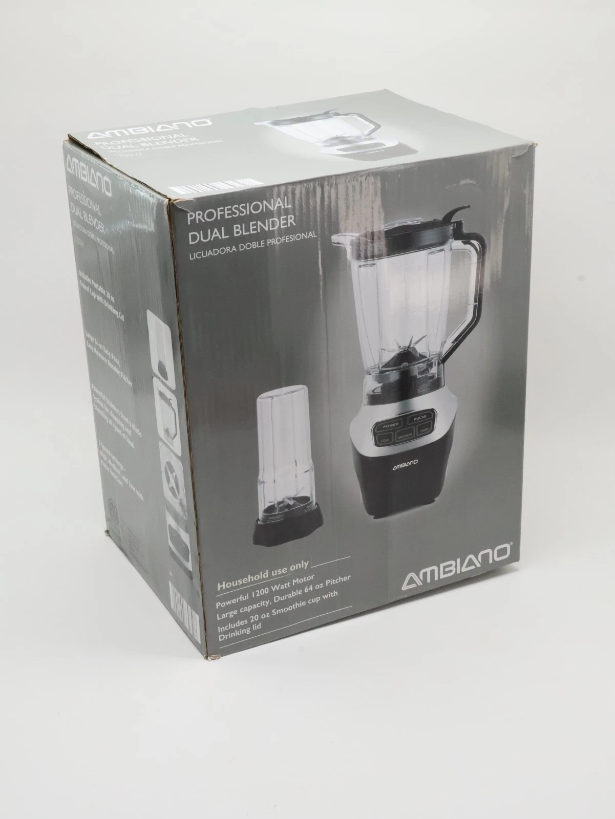 Ambiano Professional Dual Blender& Smoothie Maker, Powerful 1200W, WBL-1905