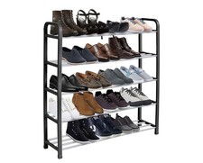 KEPLIN 5 Tier ShoeRack Space Saving 15?20 Pairs 75.5x18.5x75.5cm Black Tool Free