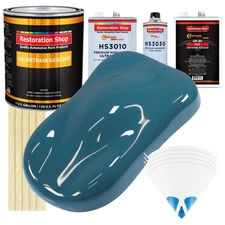Medium Blue Gallon Premium URETHANE BASECOAT CLEARCOAT Car Auto Paint FAST Kit