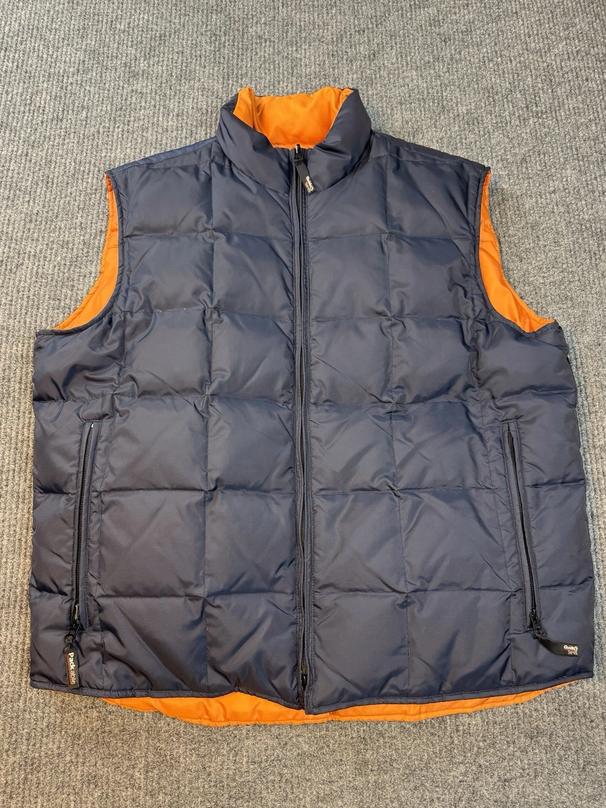 Guide Series Vest Men’s Large Goose Down Full Zip Puffer Reversible Packable