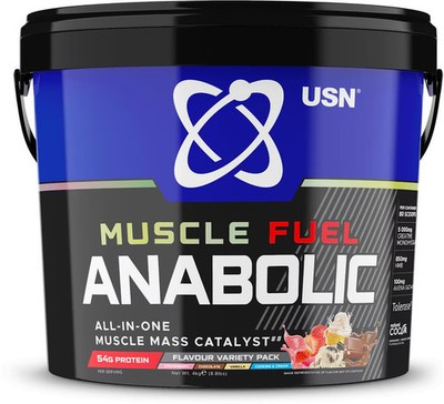 USN Muscle Fuel Anabolic, 4000 g Eimer, Variety (Choc, Straw, Vanilla, Cookies)
