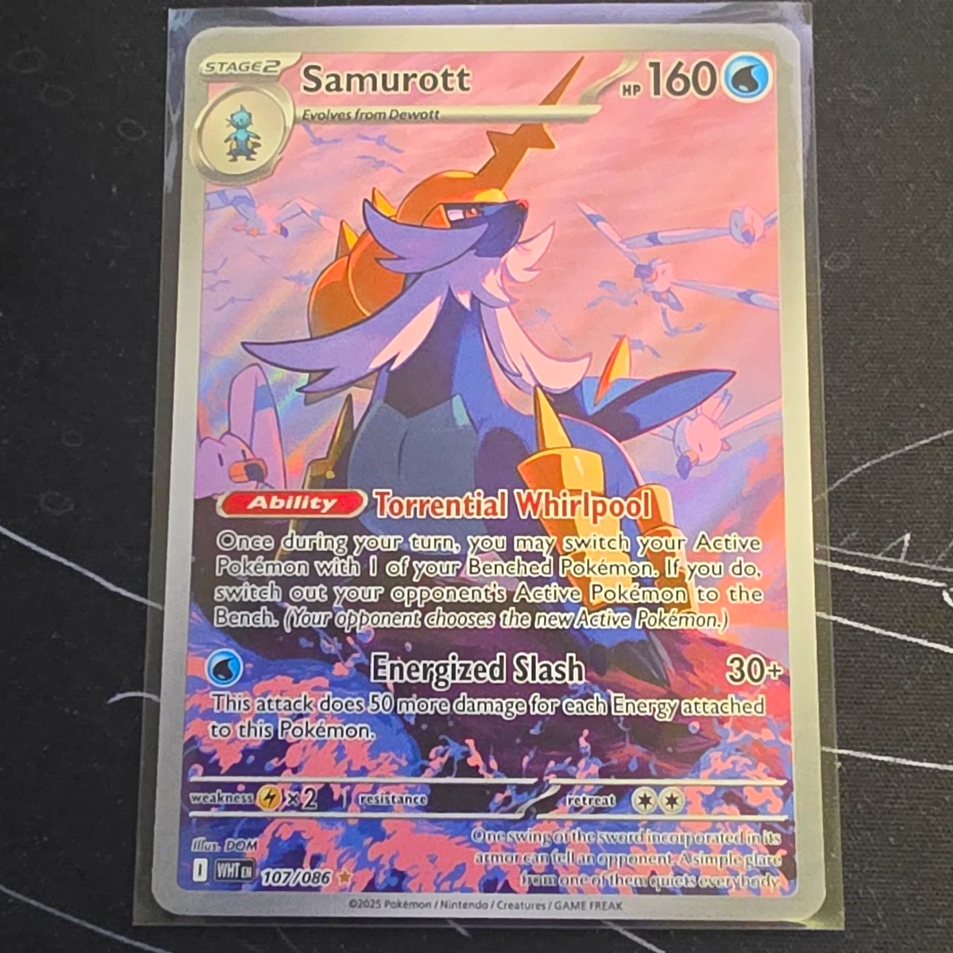 Deal for Pokemon TCG Samurott 107/086 Sv: White Flare Illustration Rare Full Art Holo