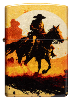 Zippo Windproof Lighter With Cowboy on Horse Western Scene, 47143