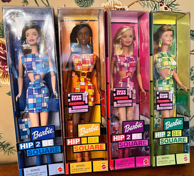 RARE! Barbie Vintage 2000 Complete Set Of All 4 ''Hip To Be Square'' Dolls NEW!