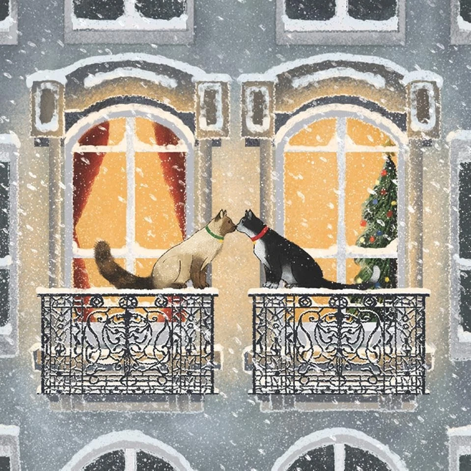 Townhouse Cats Paper Beverage Napkins - Thumbnail 2