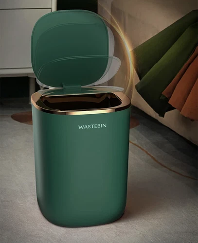 Smart 3.2 Gal Trash Can | Automatic Lid Wastebasket for Bathroom or Kitchen