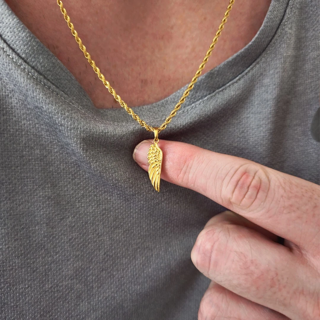 Mens angel hotsell wing necklace