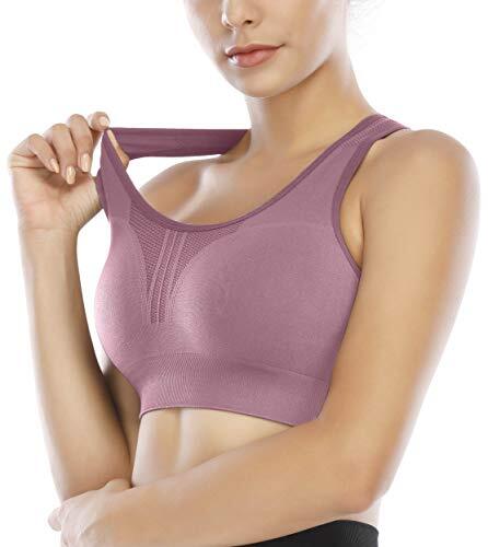 High Impact Sports Bras for Women Padded Sports Large 3 Packs-black+blue+pink - Afbeelding 3 van 8