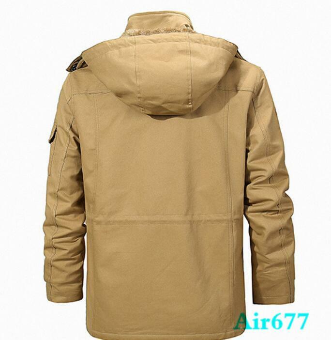 Mens Winter Thick Fur Lined Hooded Jacket Zipper Warm Bomber