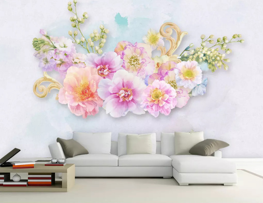 3D Pink Flower 10534NA Wallpaper Wall Mural Removable Self-adhesive Fay