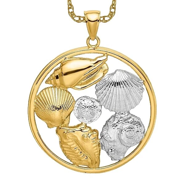 Модная бижутерия с покрытием из белого желтого золота с ракушкой