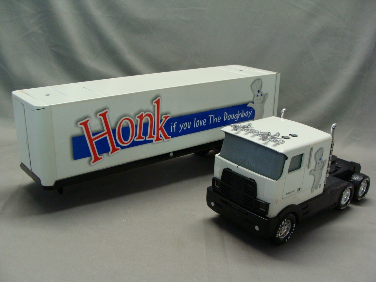 1999 Pillsbury Doughboy Steel Tractor Trailer Truck Toy 1999 Pillsbury Doughboy Steel Tractor Trailer Truck Toy