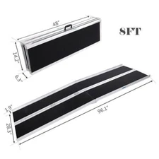 3/4/6/8ft Folding Aluminum Wheelchair Ramp Portable Mobility Scooter Carrier