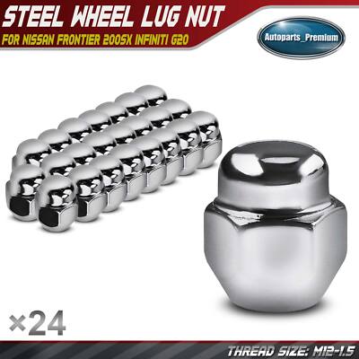 24x M12-1.25 Front & Rear Wheel Lug Nut for Nissan Frontier 350Z Infiniti G20 35