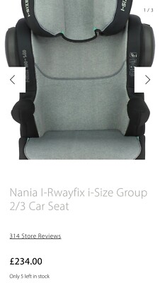 Nania I-Rwayfix i-Size Group 2/3 Car Seat usually £234 height 100