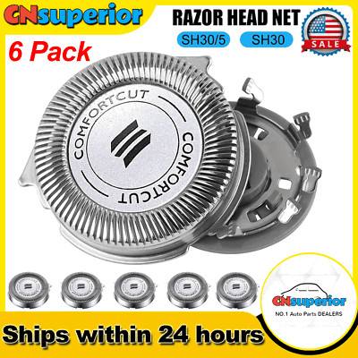 (6Pack)- SH30 Replacement Heads For Philips Norelco Series 3000/2000/1000 Shaver