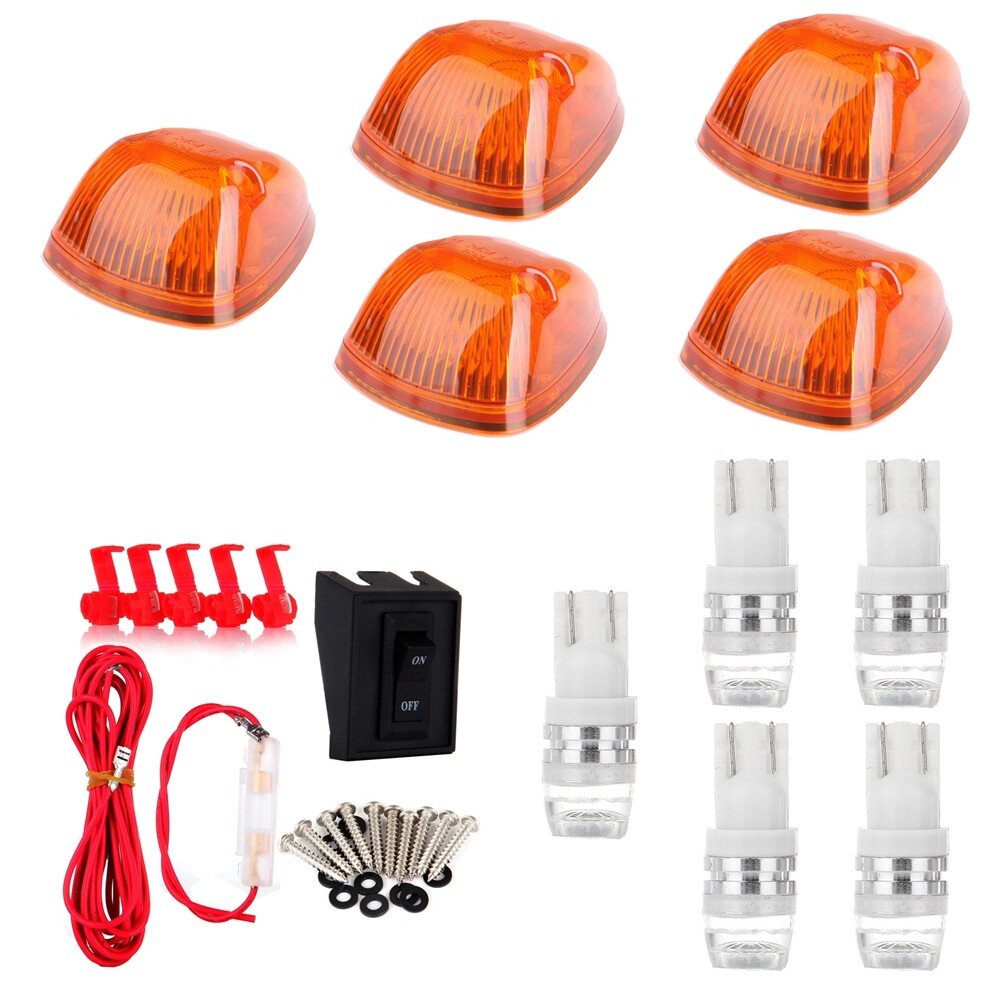 5x High-Power White LED Smoke Lens Cab Marker Lights for Dodge Ford Trucks