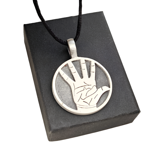 Hand of Fortune Pendant Pewter Amulet Palmistry Tarot Talisman Jewellery & Boxed - Picture 4 of 10